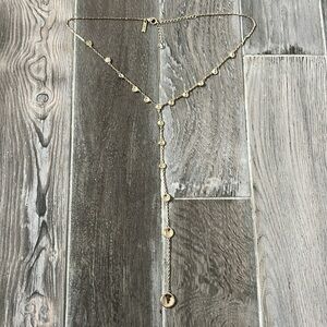 New! White House Black Market Gold Disc Y Necklace